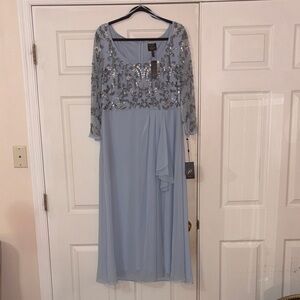 Adrianna Papell Light Blue Embellished Dress/gown .. size 18 ..New With Tags.